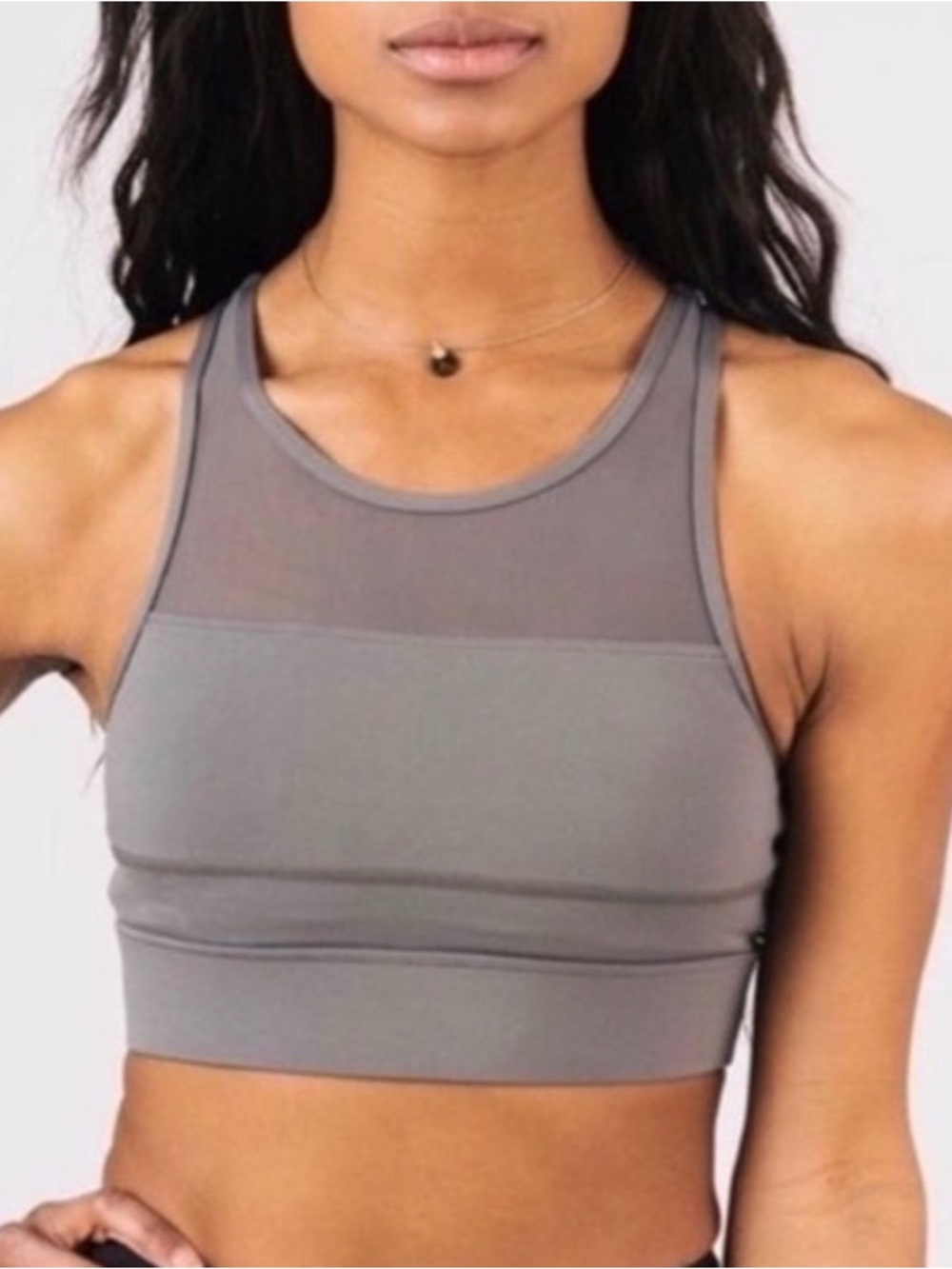 ZYIA Gray High-Neck Sports Bra
